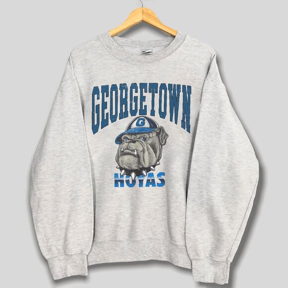 Vintage 90s Georgetown University, Georgetown Hoyas Basketball Crewneck Sweater - Picture 1 of 2